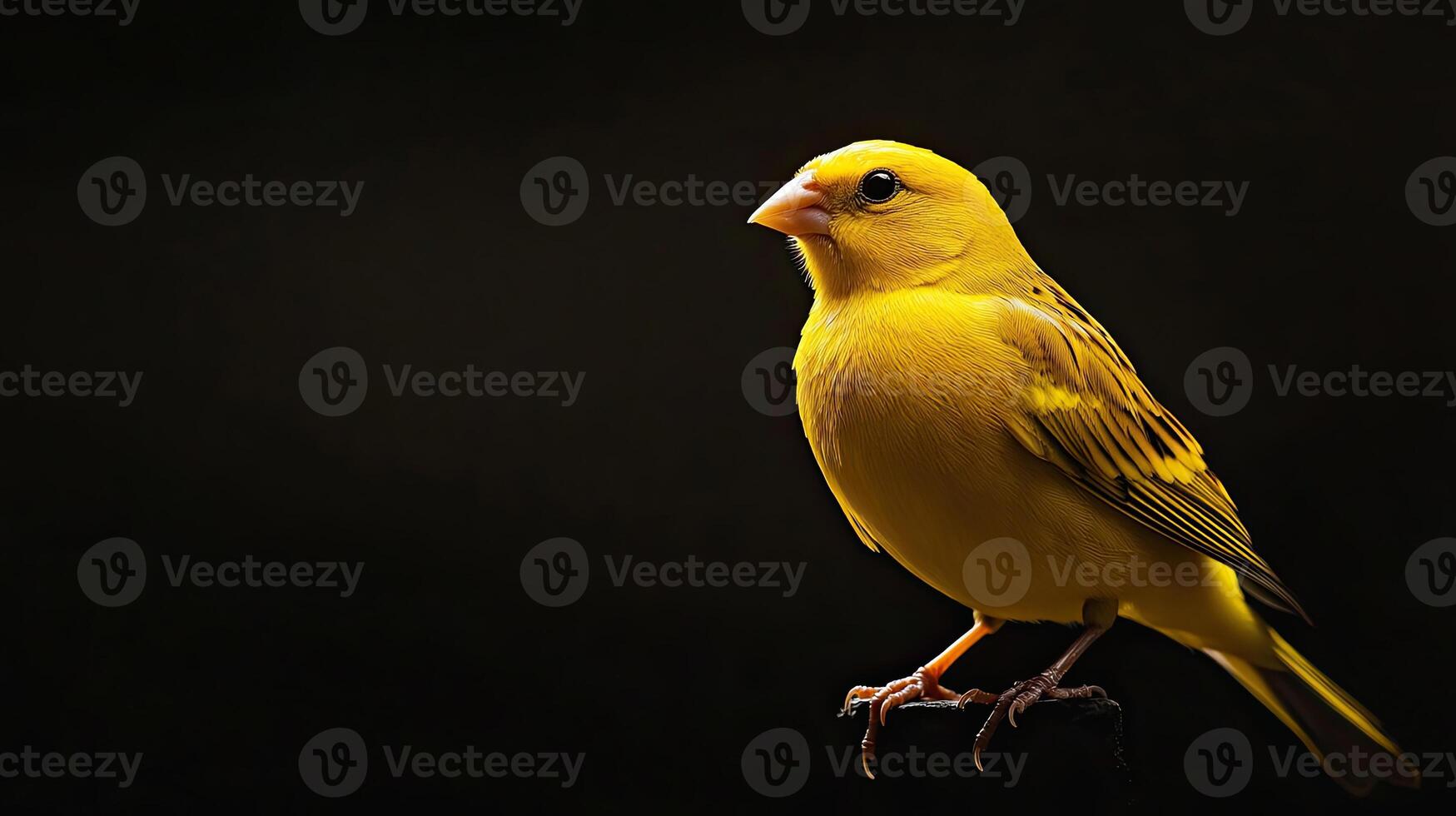 Canary isolated on black background photo