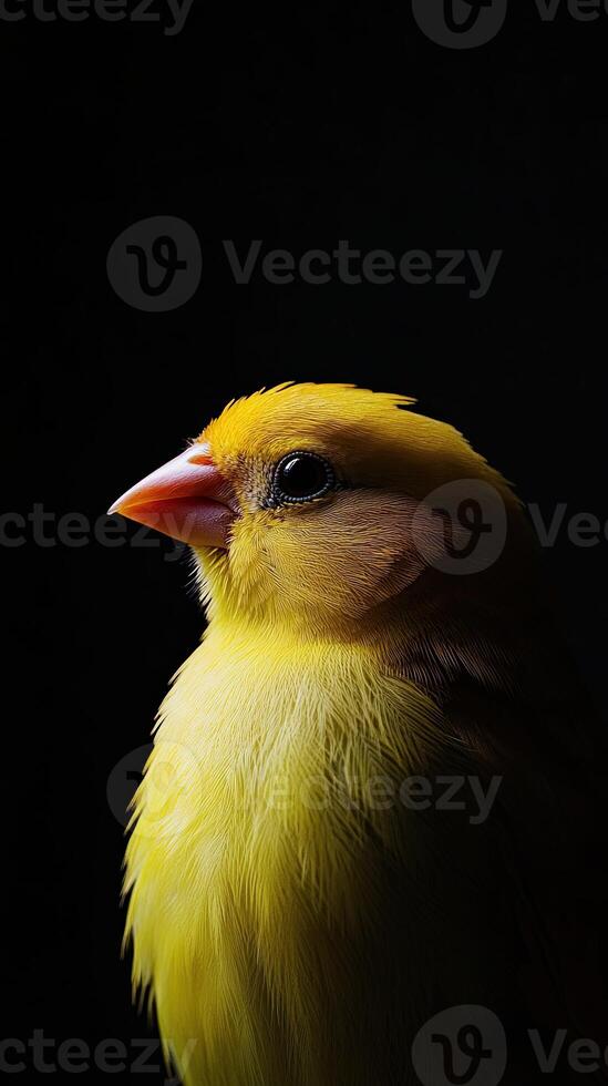 Canary isolated on black background photo