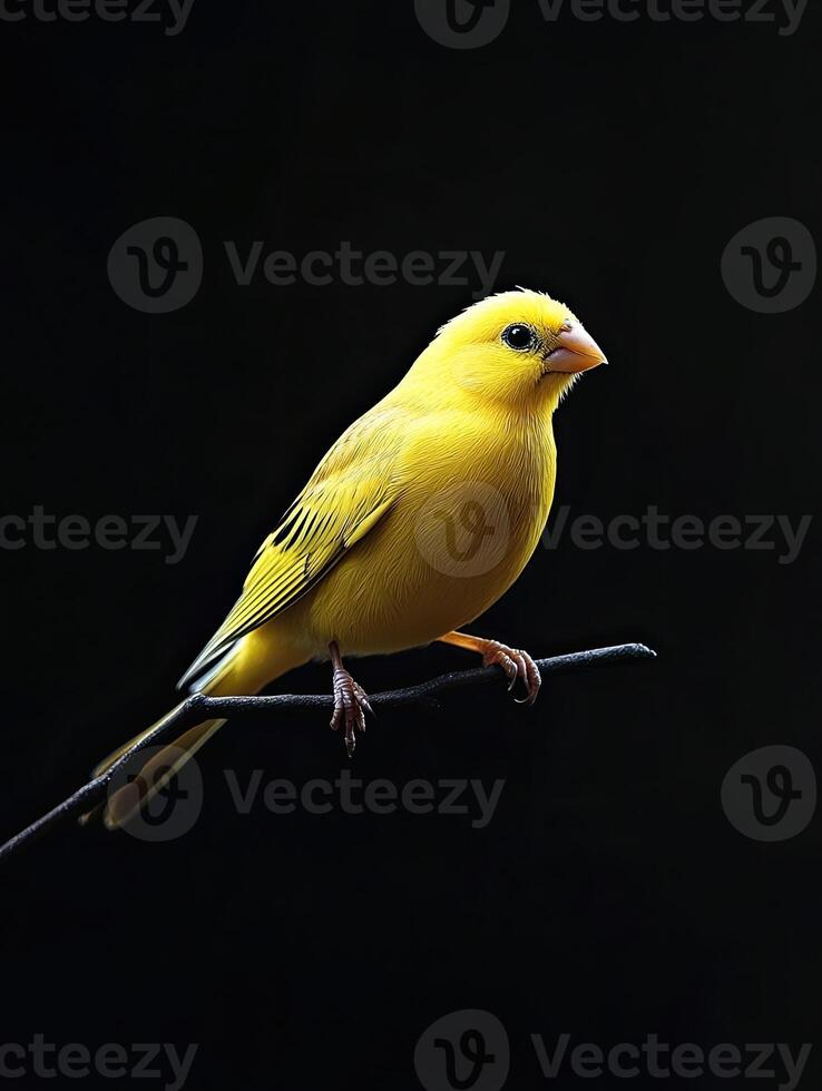 Canary isolated on black background photo
