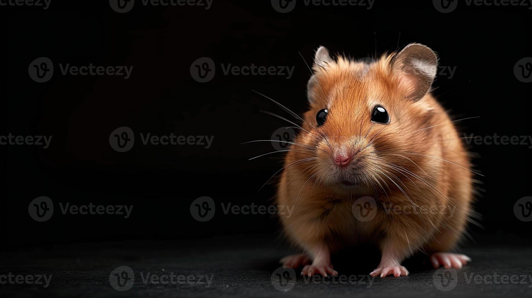 Hamster isolated on black background photo