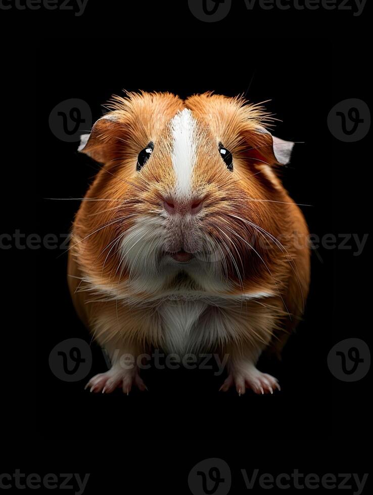 Guinea Pig isolated on black background photo
