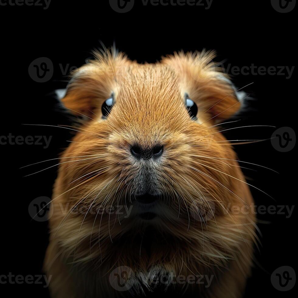 Guinea Pig isolated on black background photo