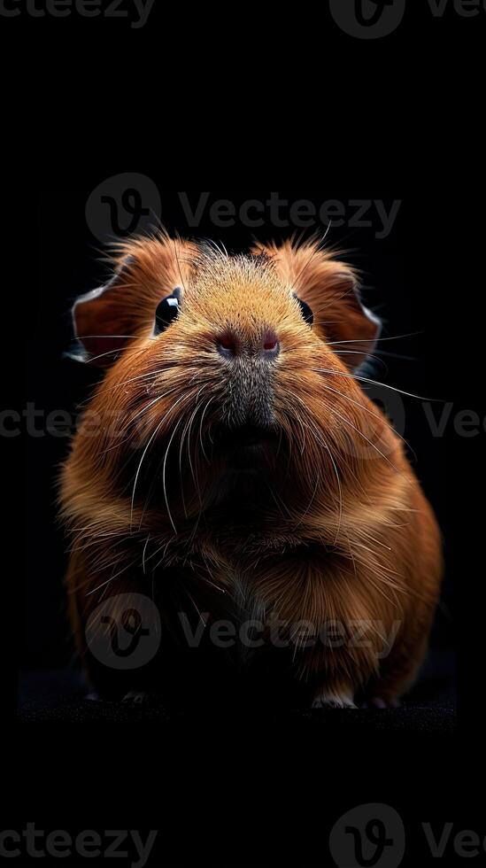 Guinea Pig isolated on black background photo