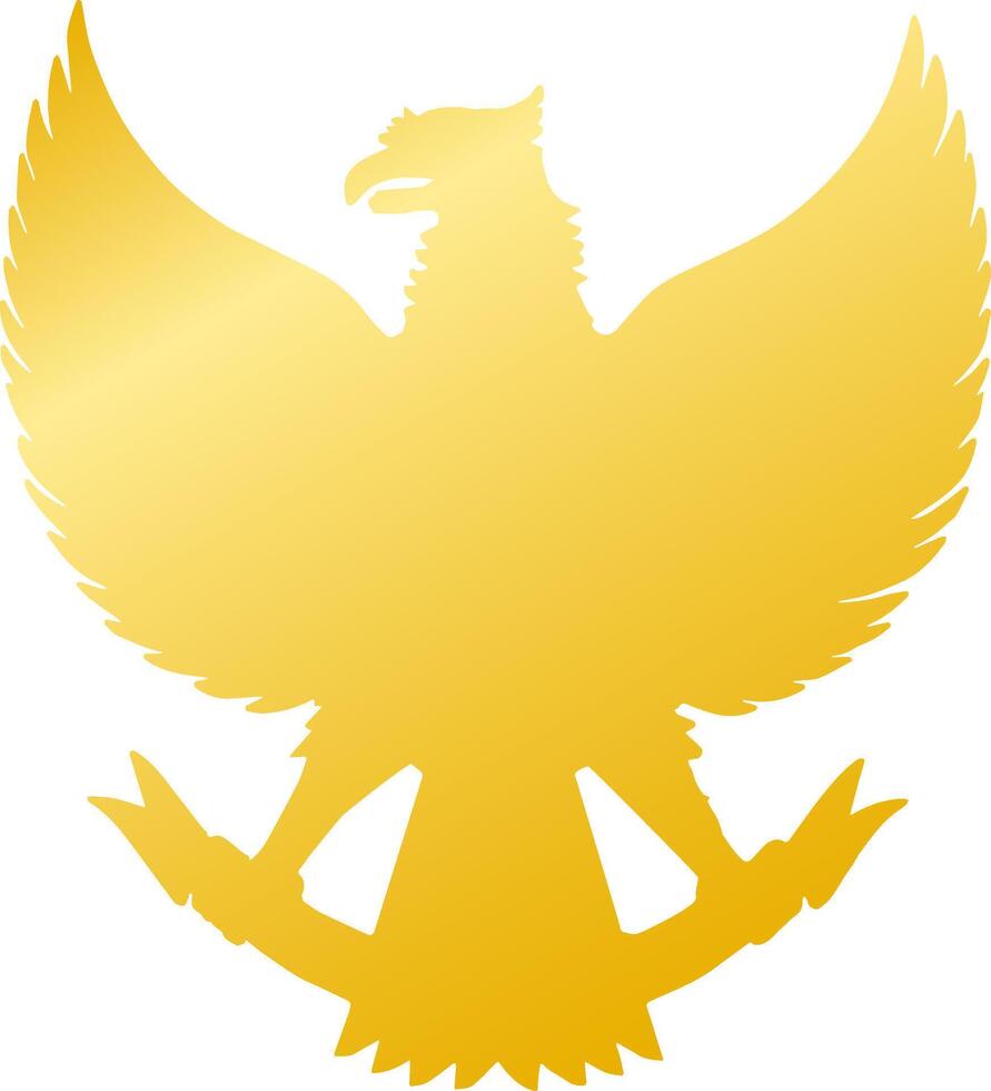 Gold garuda symbol independence day indonesia vector