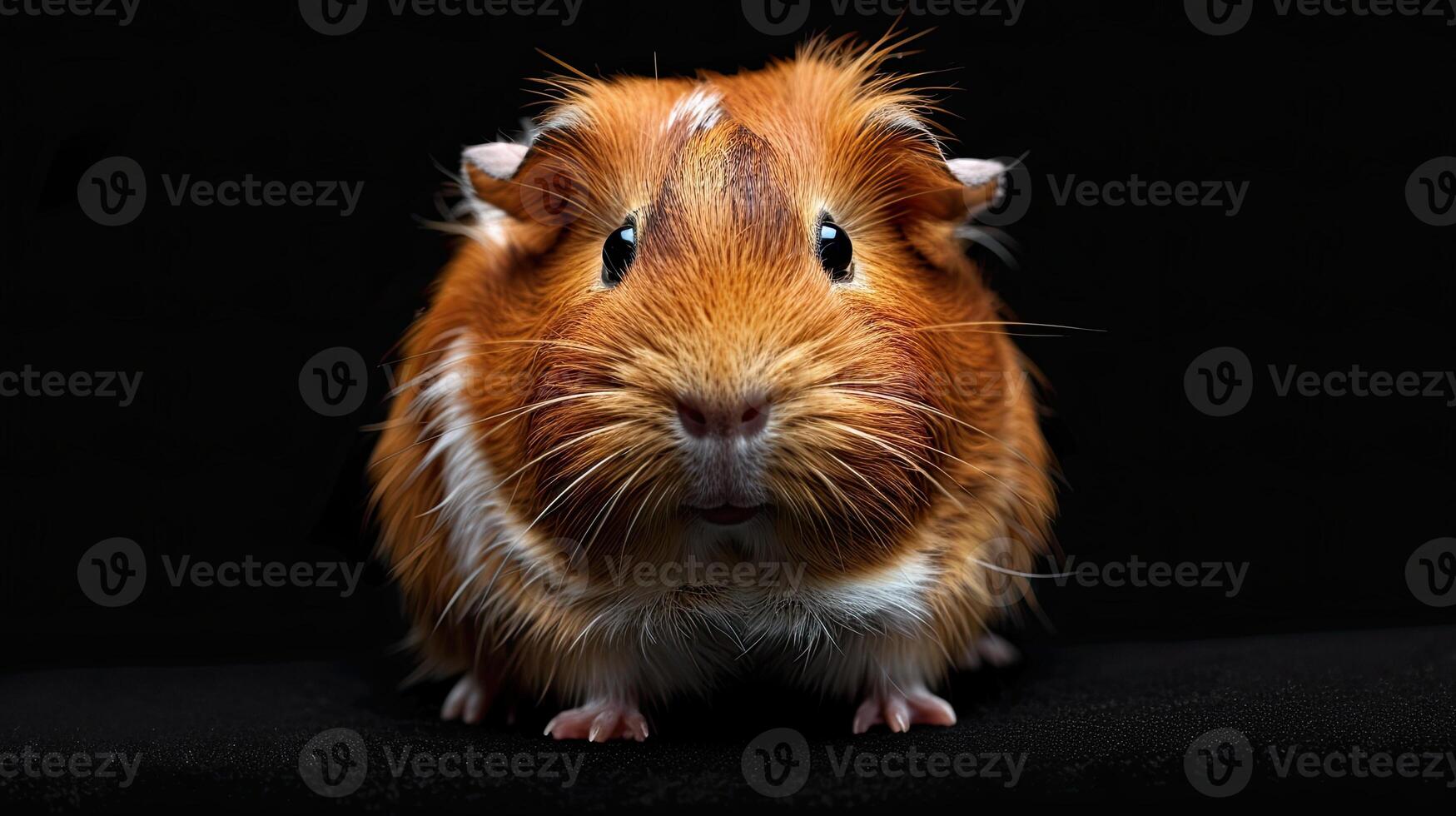Guinea Pig isolated on black background photo