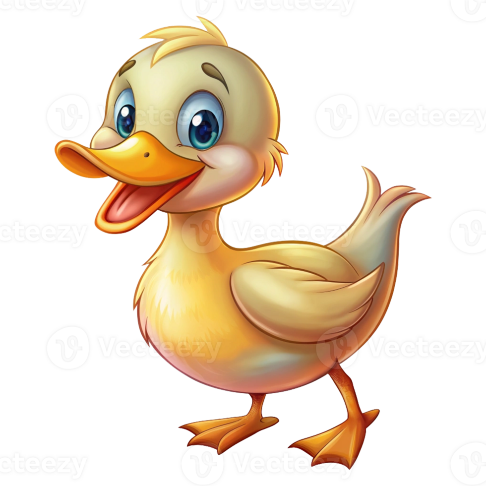 Happy cute Duck image cartoon style png