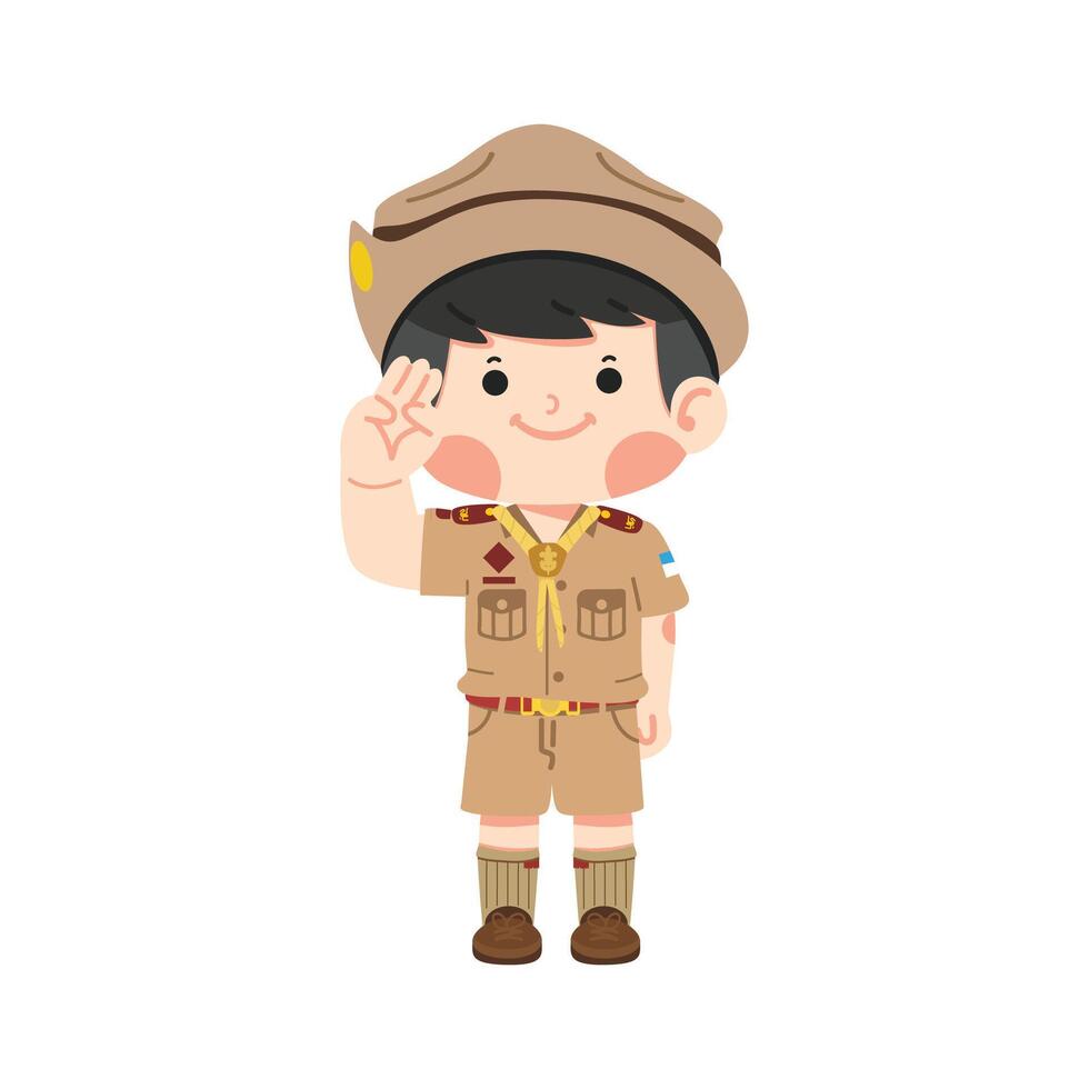 boy scout thai making boy scout emblem vector