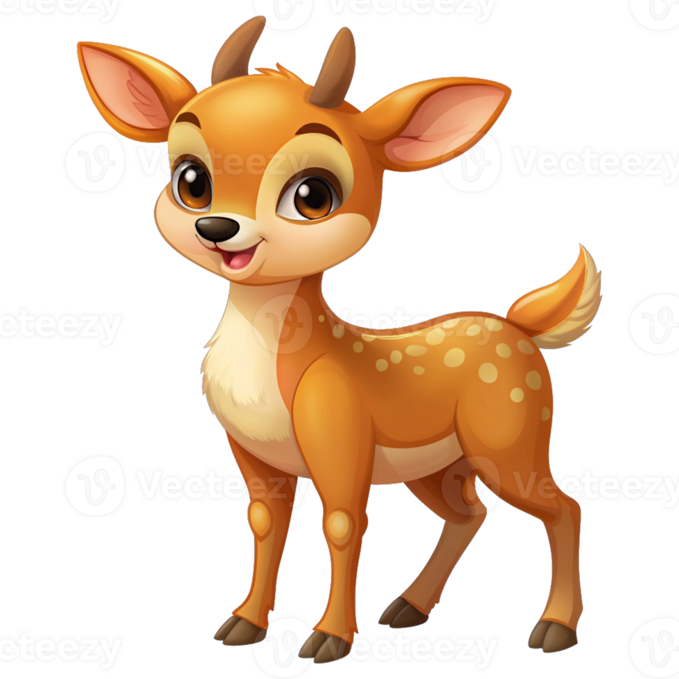 Happy cute Deer image cartoon style png