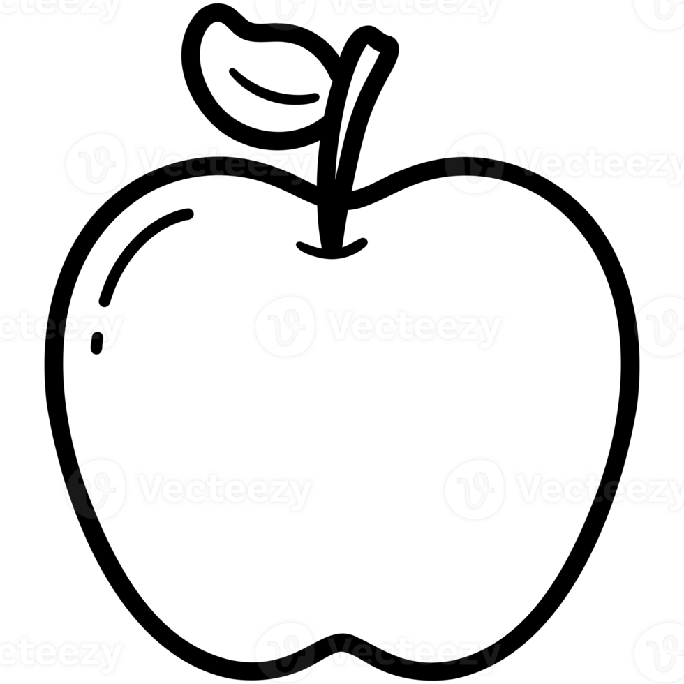 Fresh apple doodle png