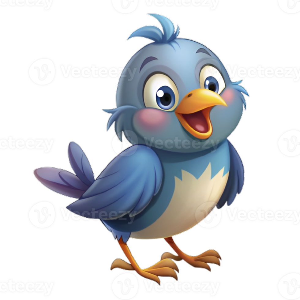 Happy cute Bird image cartoon style png