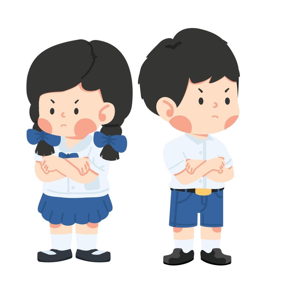 Dispute between a boy and a girl vector