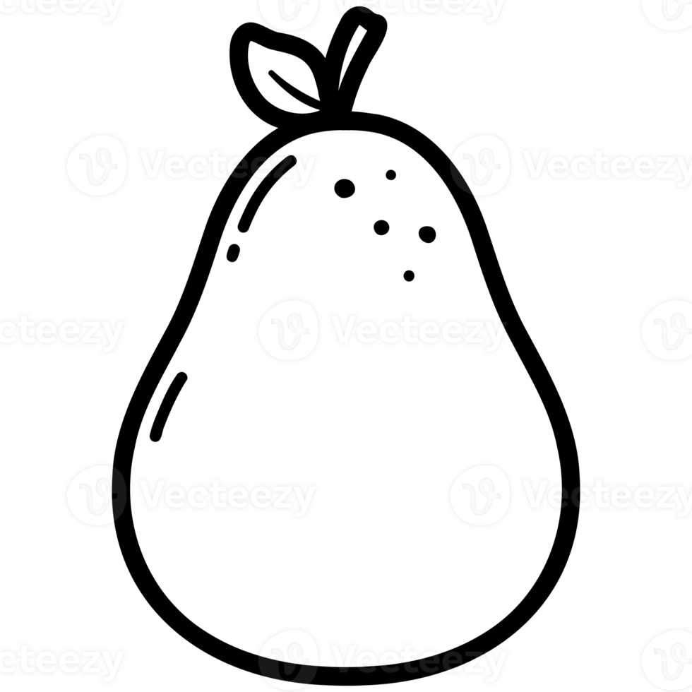 Fresh pear doodle png