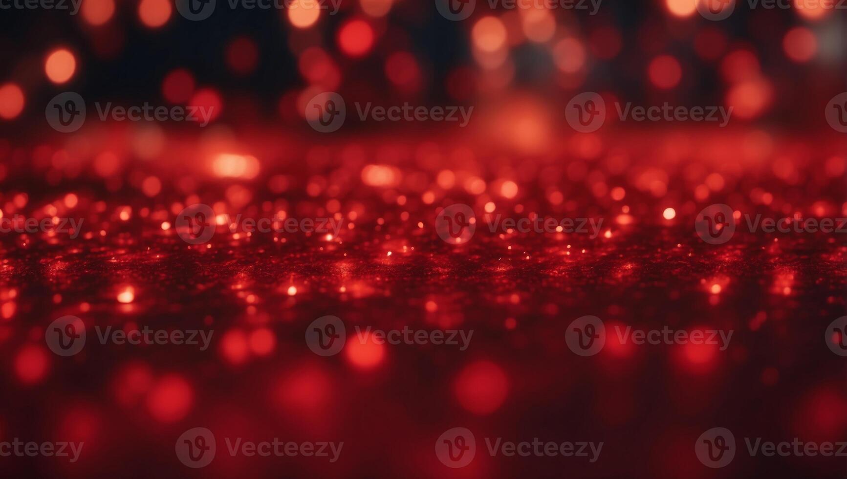 Glowing abstract red bokeh lights beautifully shaping a captivatingly blurred background. photo