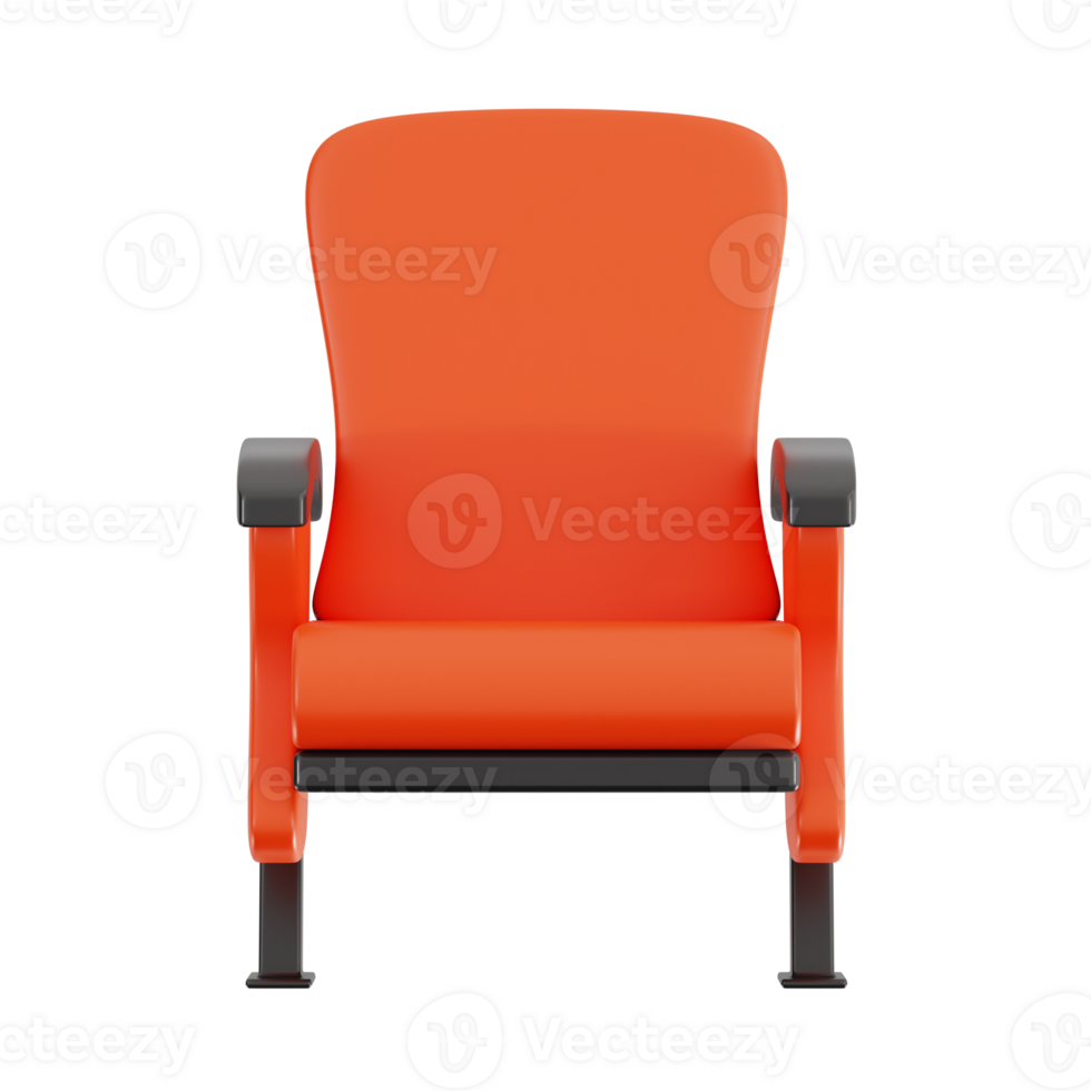 Cinema Chair 3d icon, transparent background png