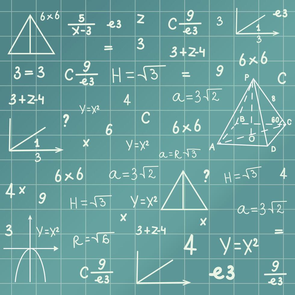Hand drawn math symbols background vector