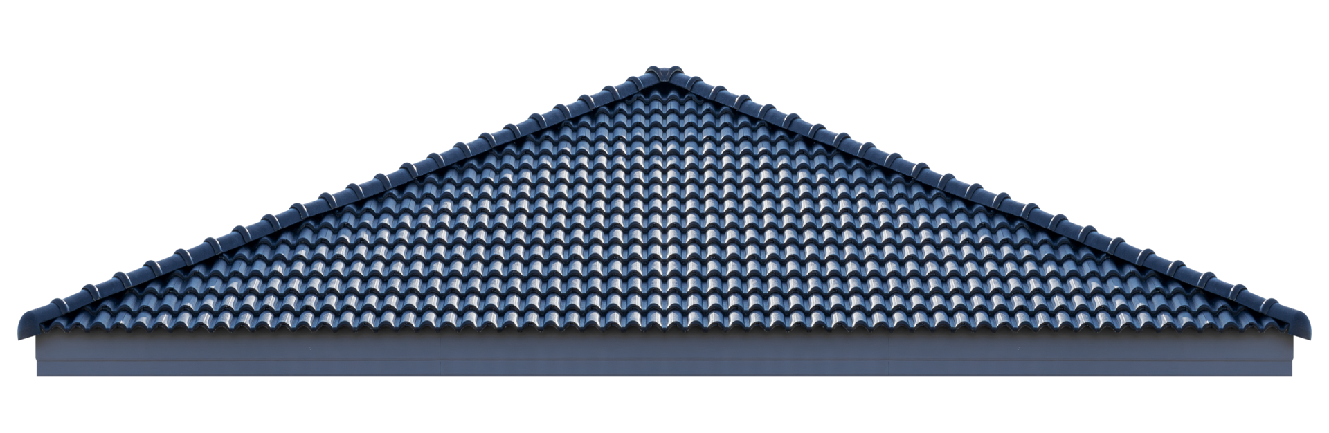 Mockup hip roof blue tile pattern png