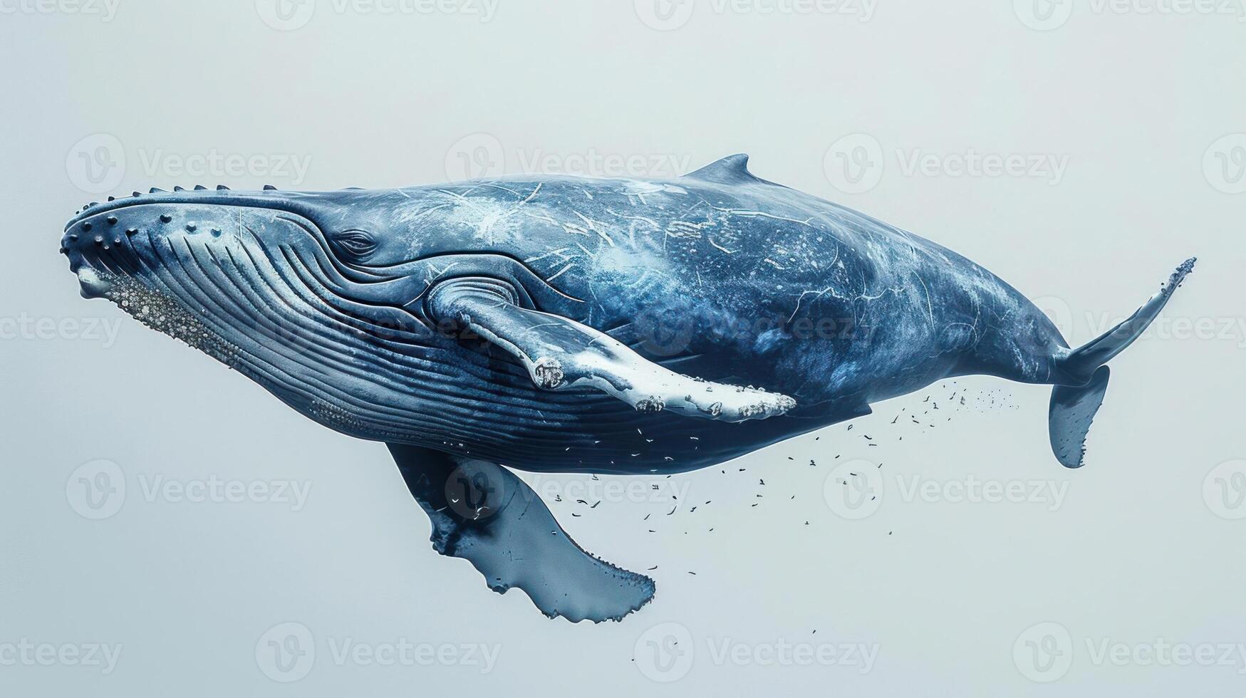 a large blue whale that is jumping in the air photo
