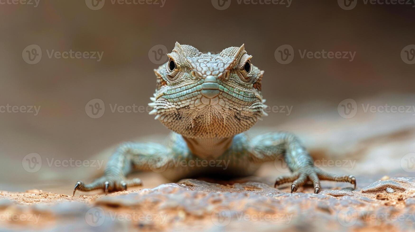 a lizard that is sitting on the ground photo