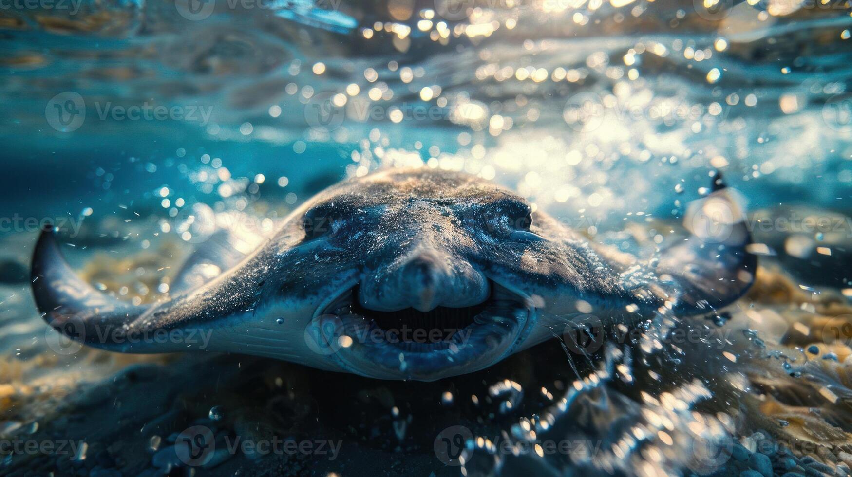 a large animal that is swimming in the water photo