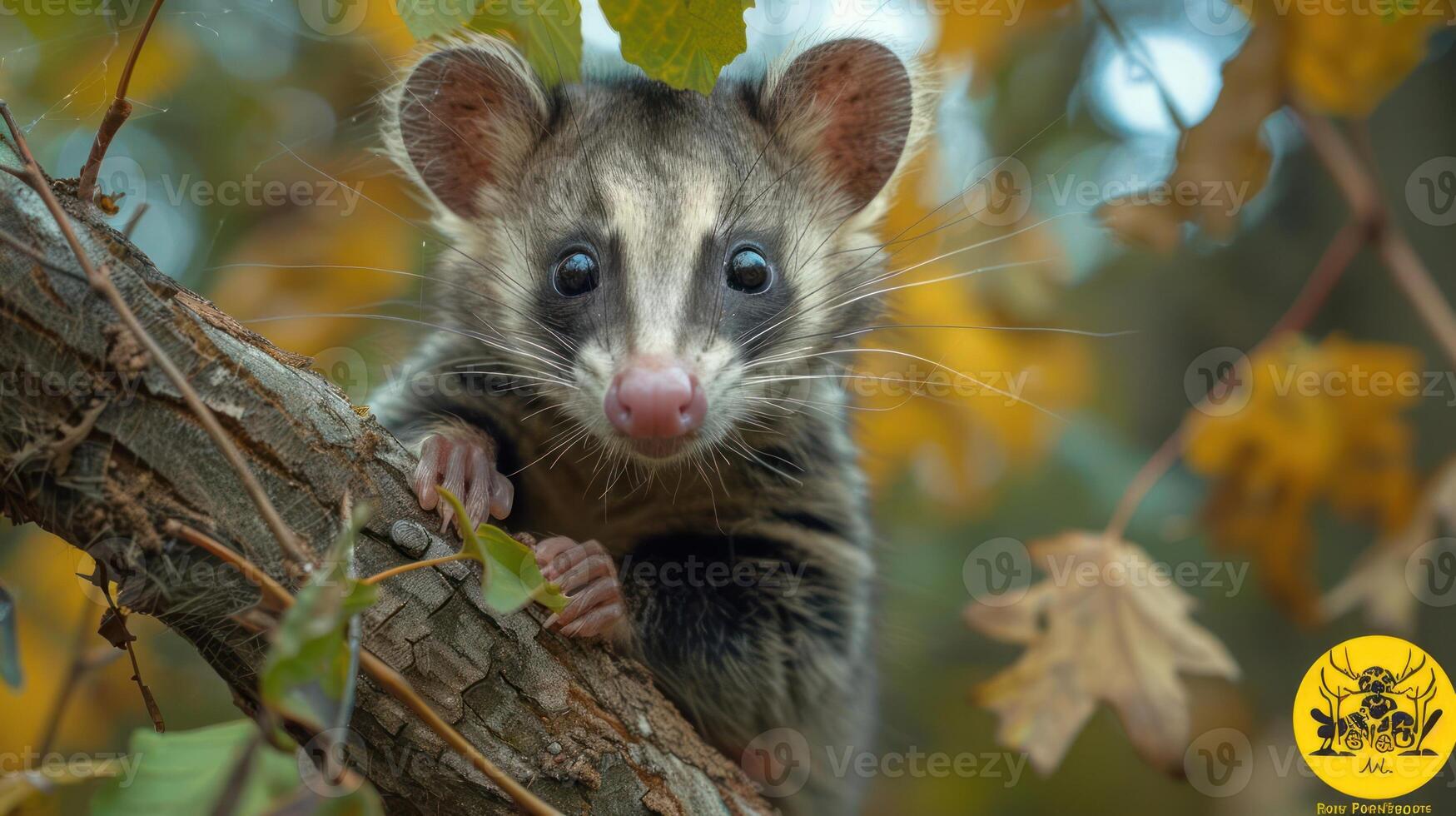 a close up of a small animal on a tree branch photo