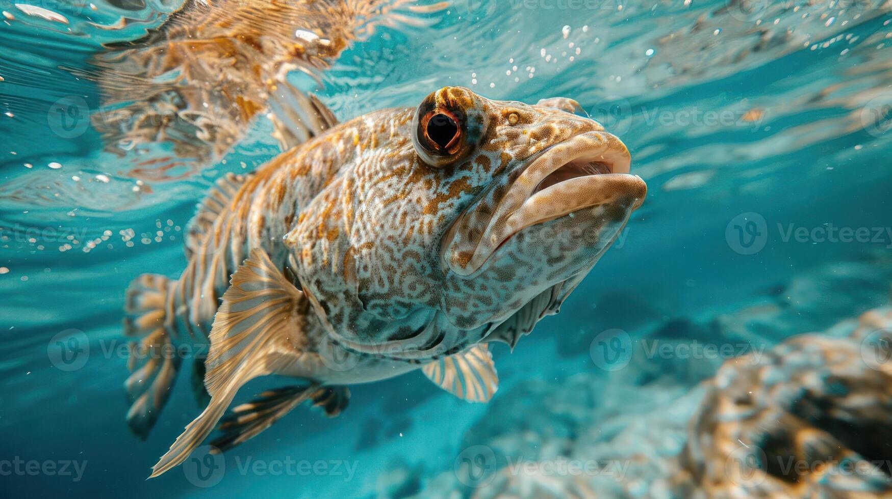 An underwater image showing a coral reef with fish and marine life. photo