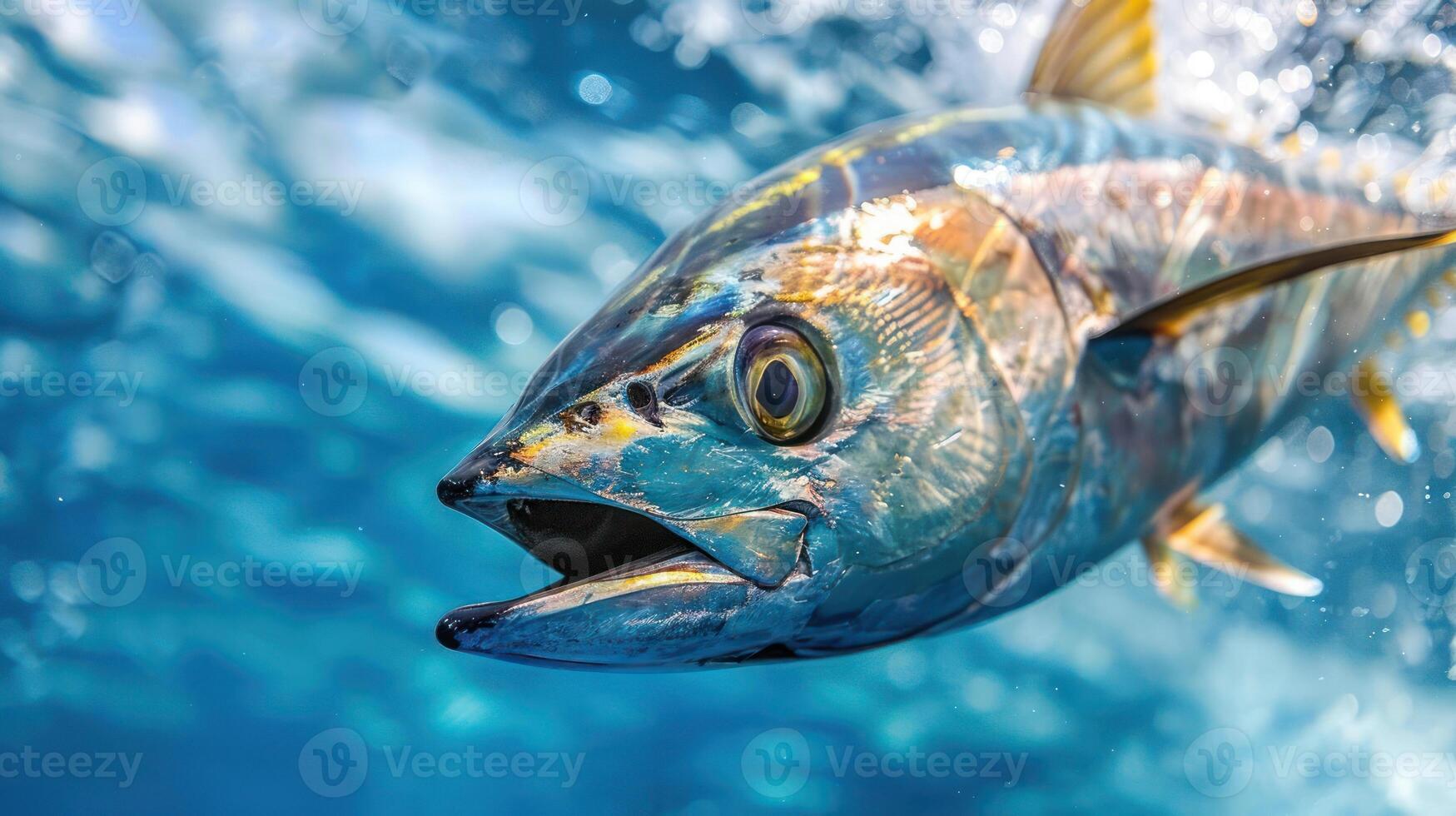 An image of a large fish swimming underwater, photo
