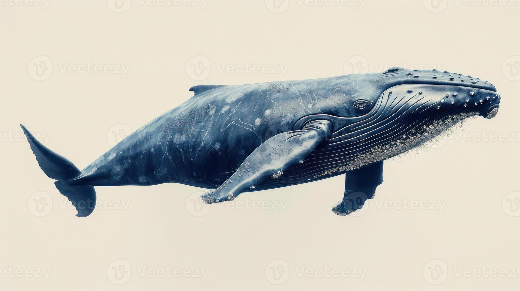 The image shows a large whale in the ocean. photo