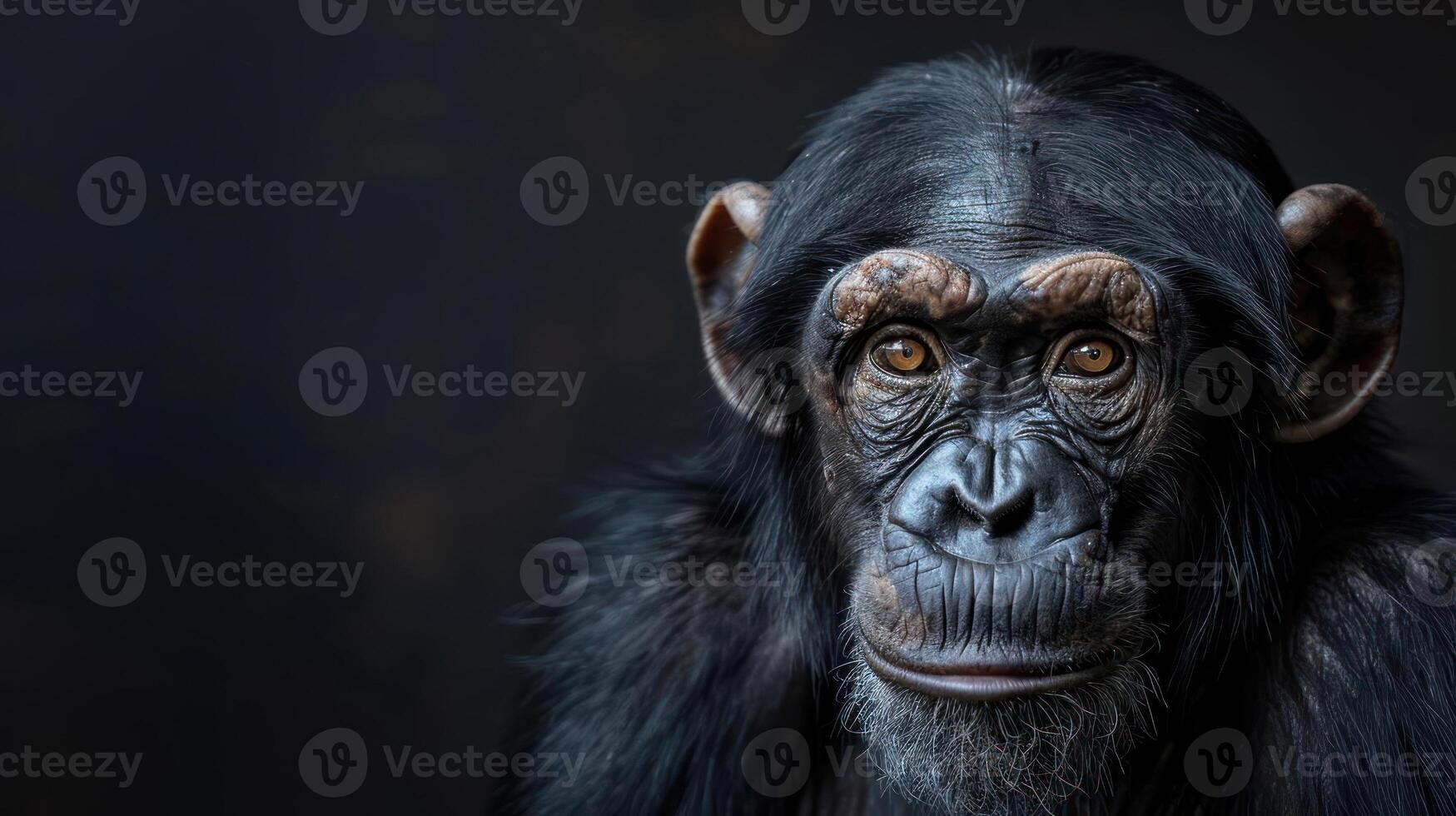 A close-up photo of a monkey looking at the camera with a neutral expression.