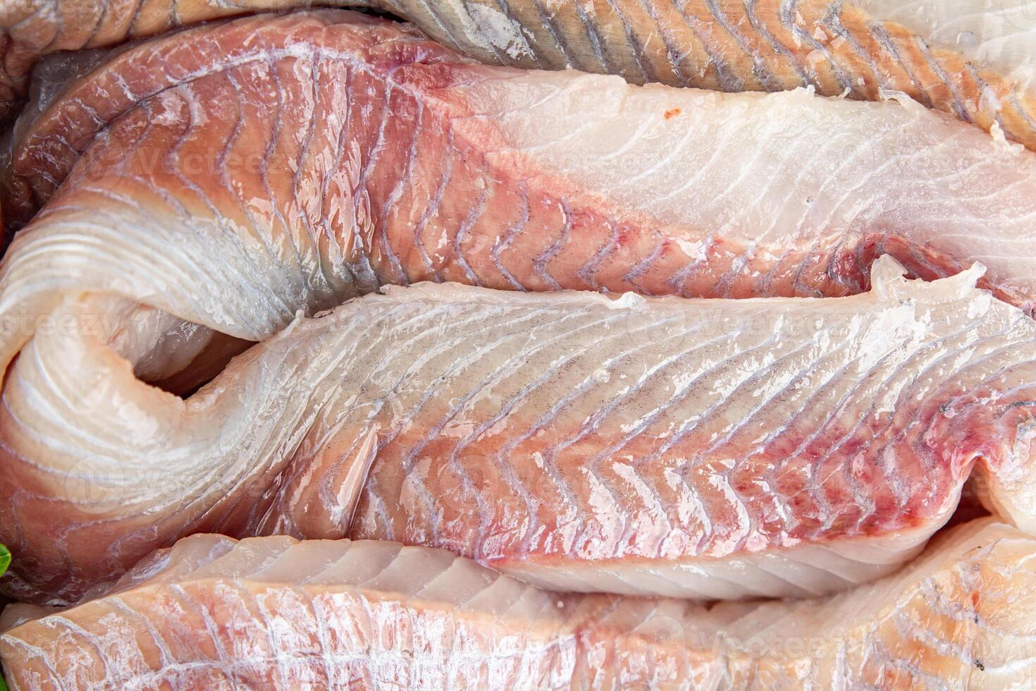 fillet raw white fish cod or halibut fresh meal food snack on the table copy space food background rustic top view photo