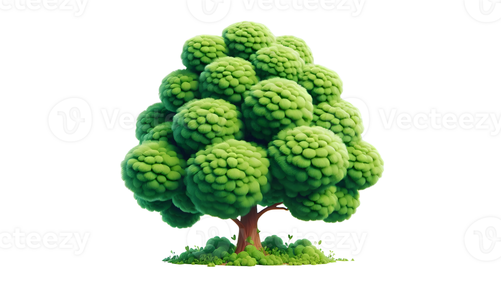 Green tree isolated on transparent background png