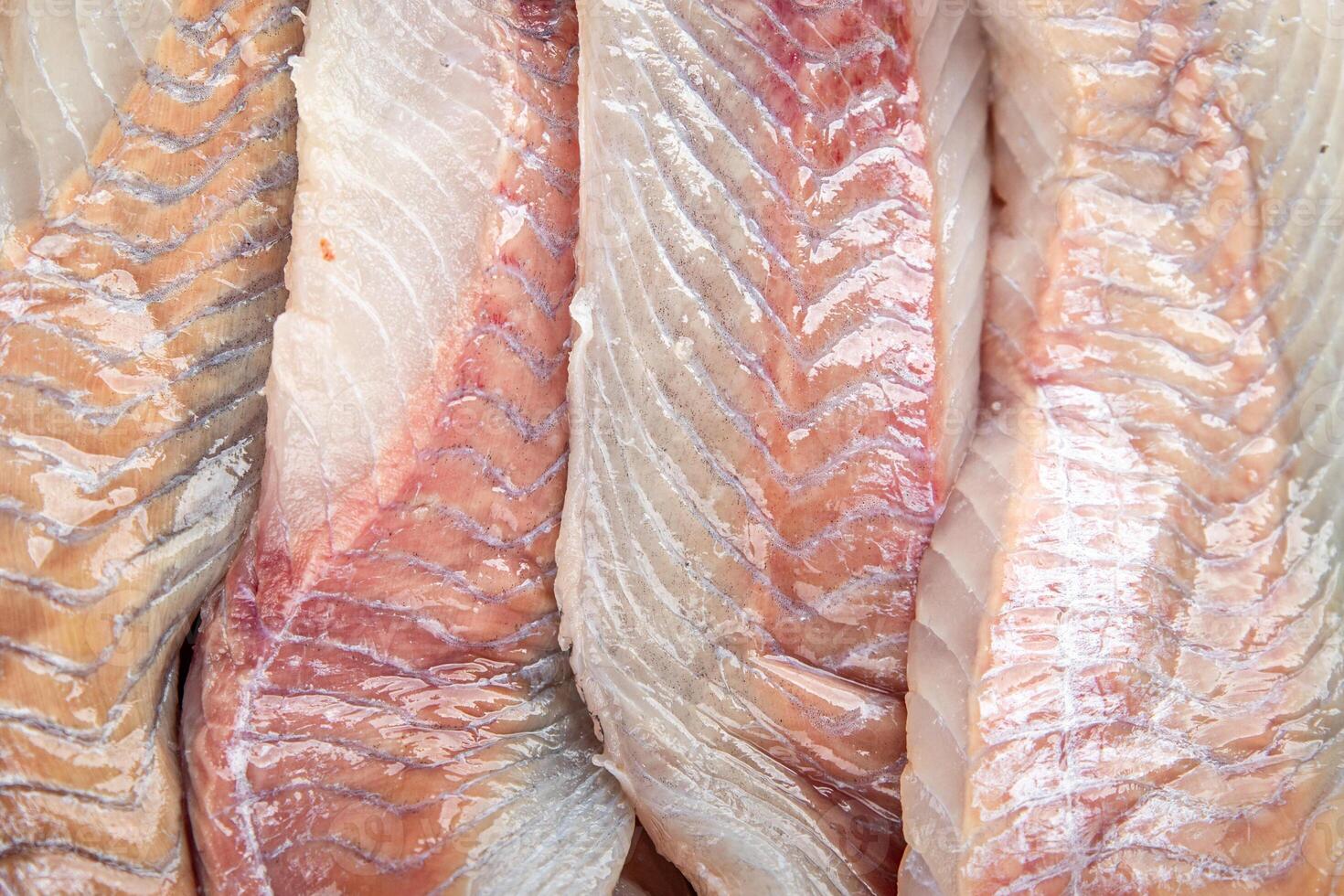 fillet raw white fish cod or halibut fresh meal food snack on the table copy space food background rustic top view photo