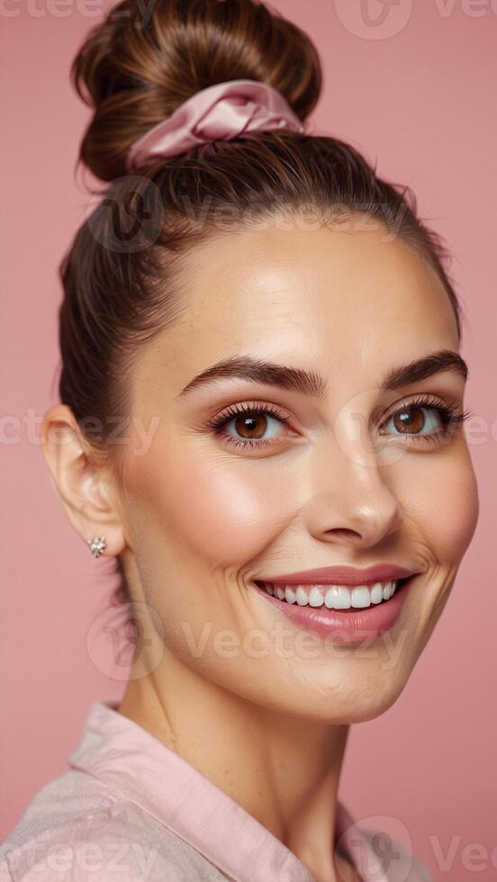 close-up portrait of a woman photo