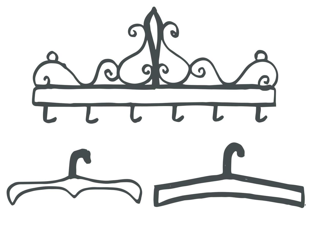 illustration of a hand-drawn clothes hanger vector