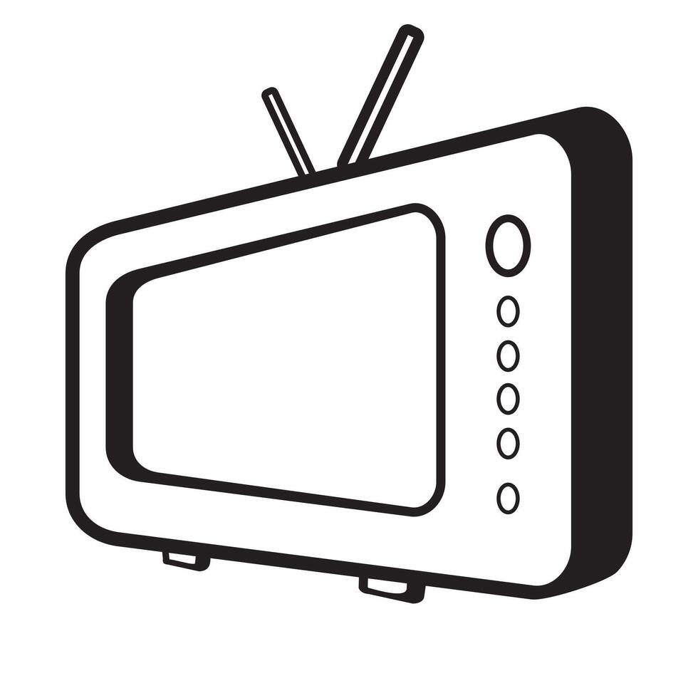 Tv Icon in trendy flat style isolated on white background. vector
