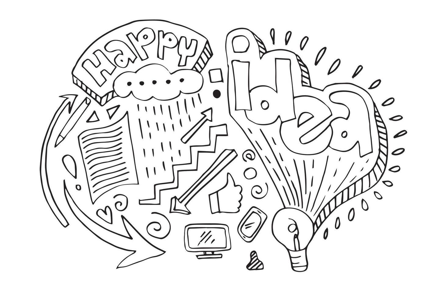 Business doodles. Concept of success.Concept of idea. vector