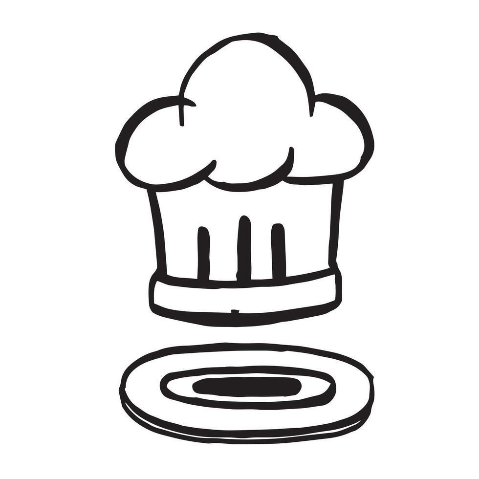 Chef hat Icon hand drawn black color editable. Chef hat Icon symbol Flat illustration for graphic and web design. vector