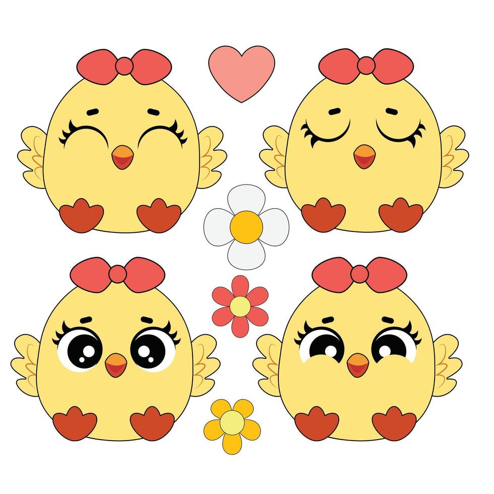 Easter Cute Chicken vector