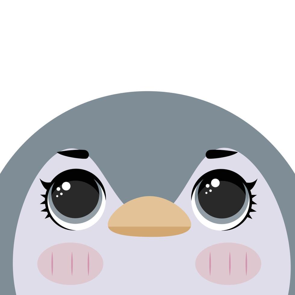Cute penguin icon in flat style vector