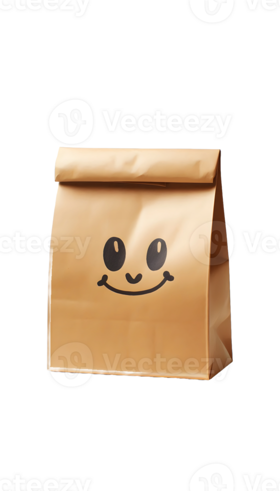 Brown paper bag isolated on transparent background png