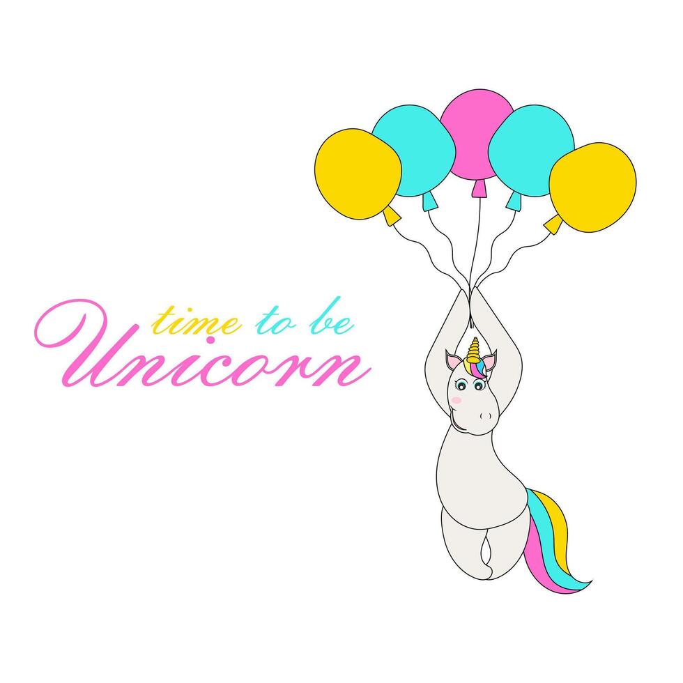 Cute unicorn illustration vector