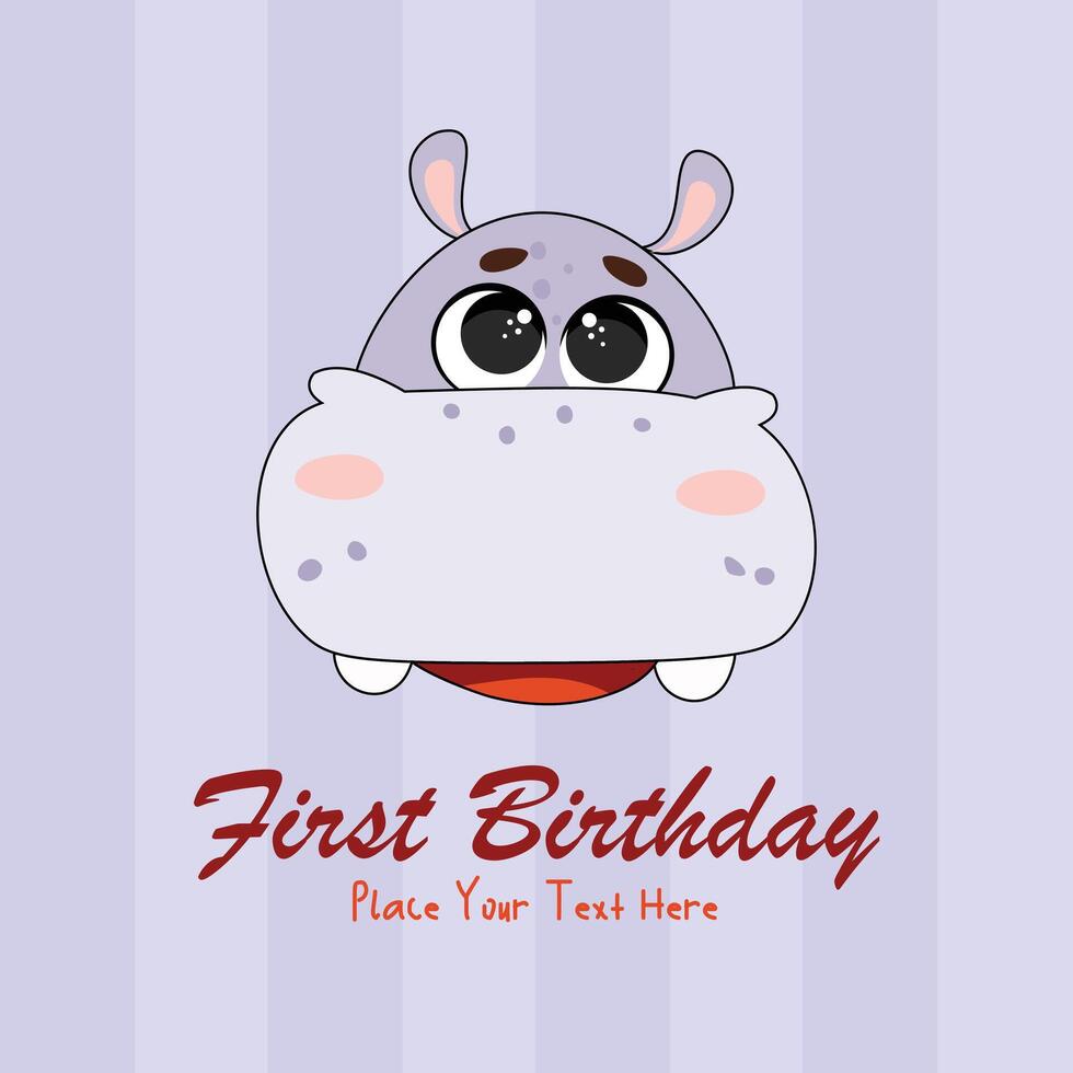 Cute baby Hippo vector