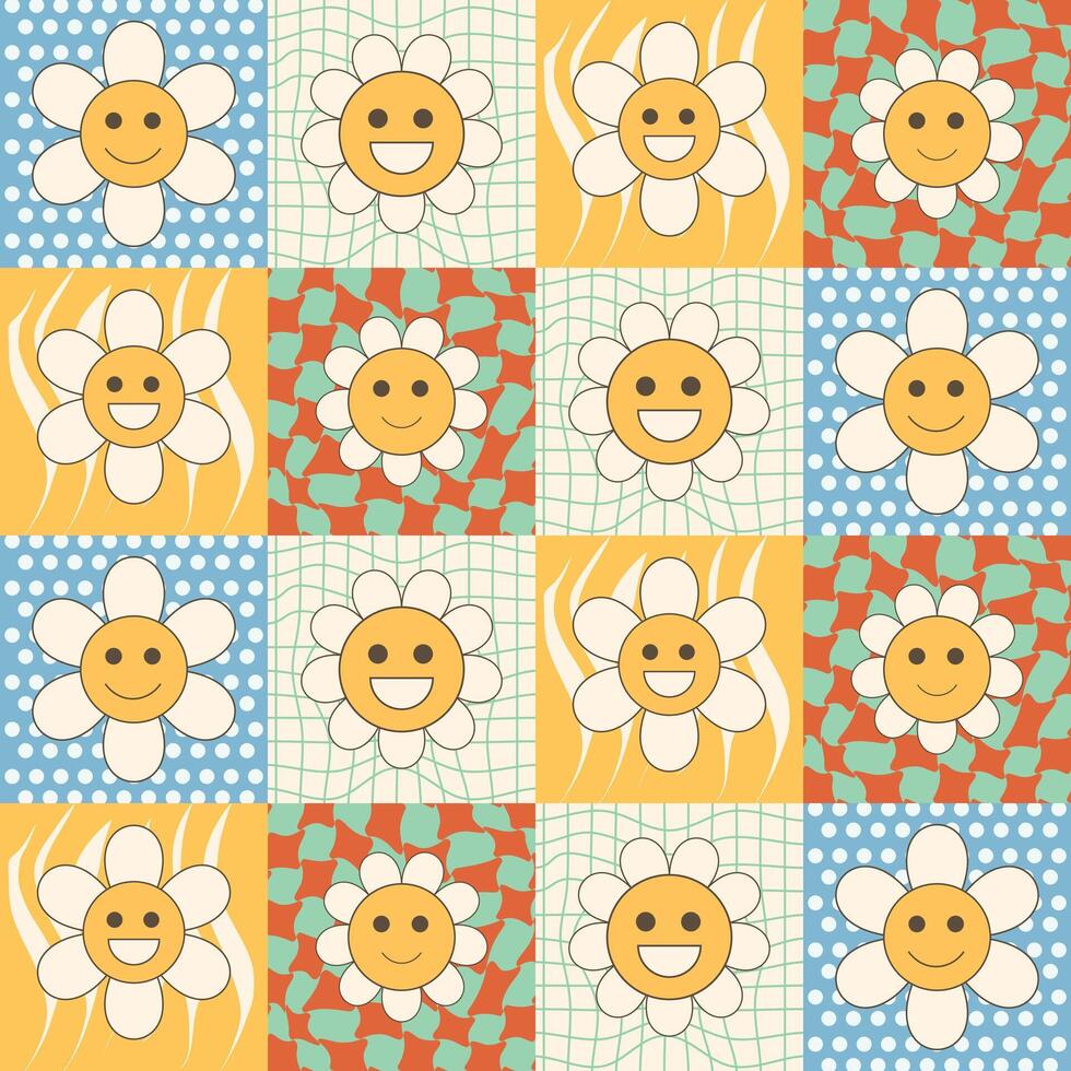 Groovy hippie 70s posters vector