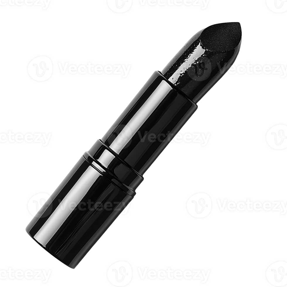 black lipstick . tube of orange lipstick top view . luxurious black lipstick tube flat lay . facial cosmetics for a beauty campaign concept isolated. black rouge png