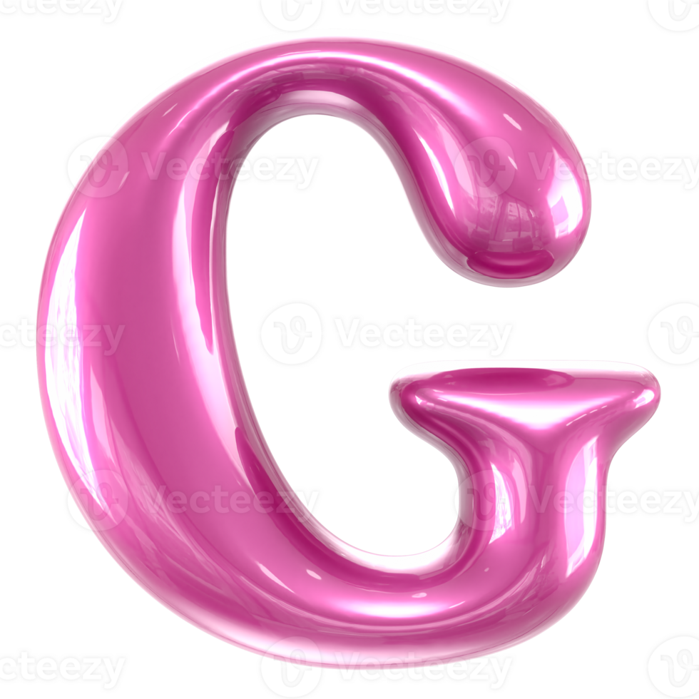 G Font Pink 3d Render png