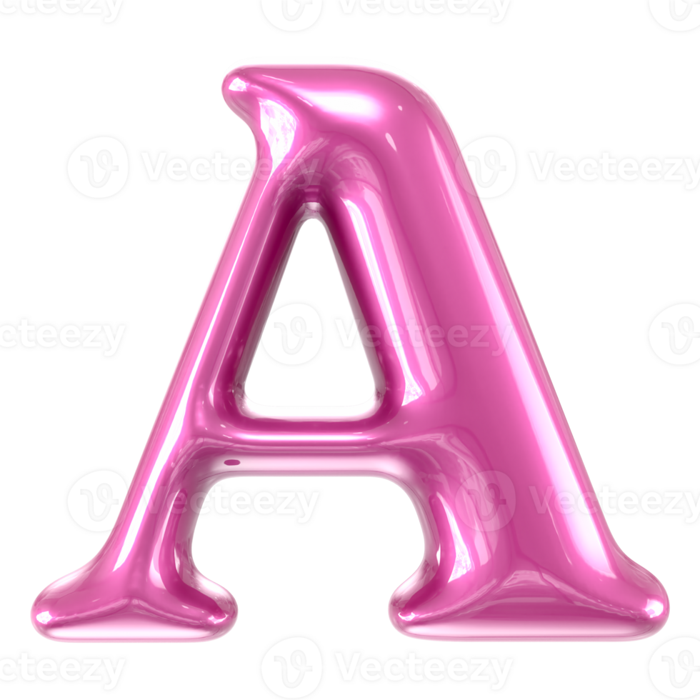 A Font Pink 3d Render png