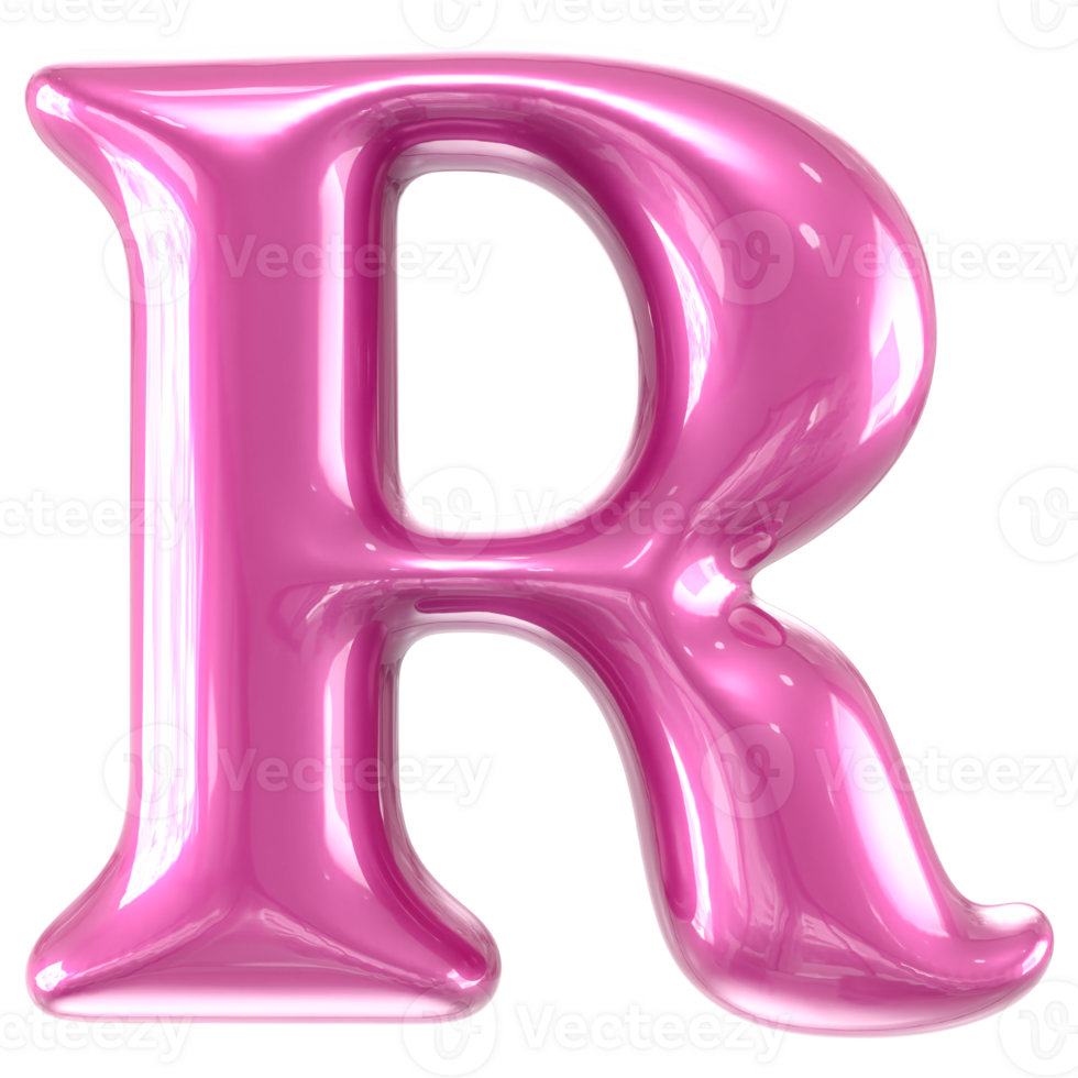 R Font Pink 3d Render png