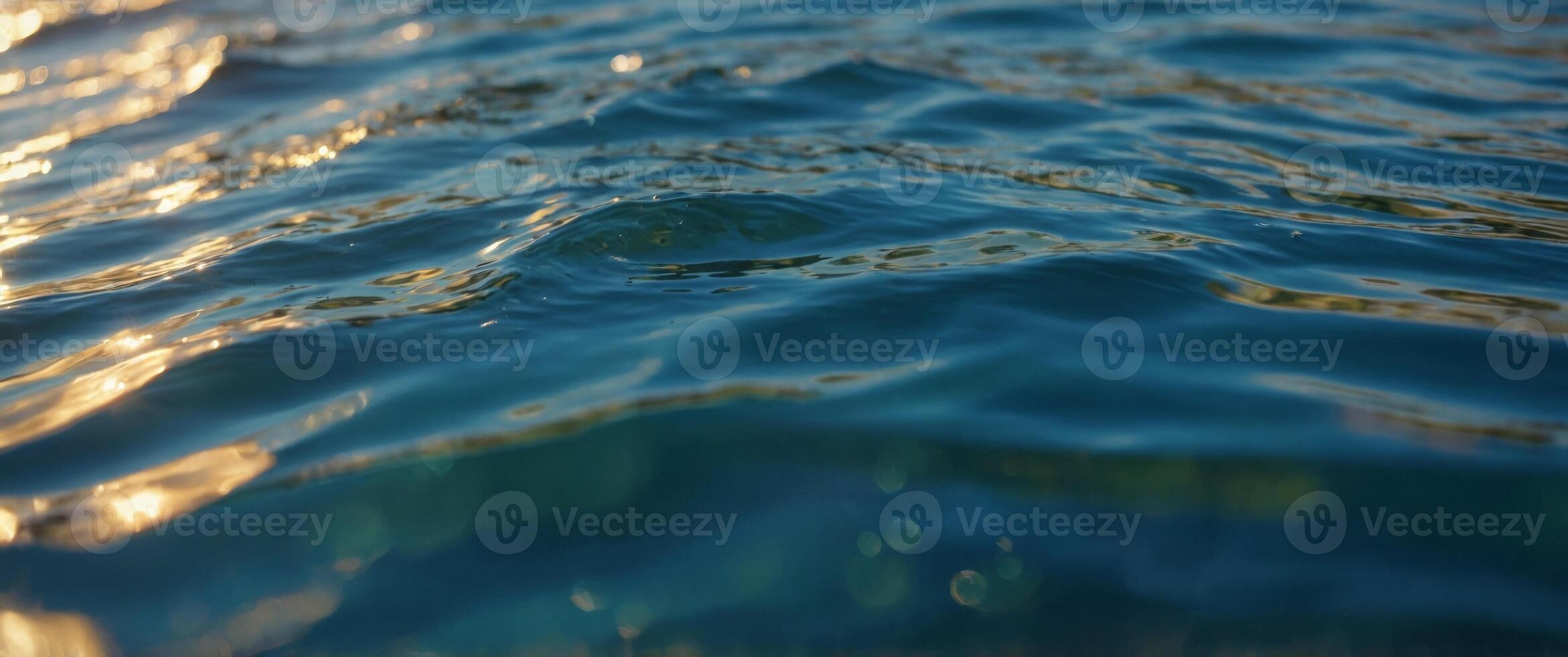 Sea water surface reflecting sunlight, focus on, natural beauty theme, vibrant, overlay, coastal backdrop. photo