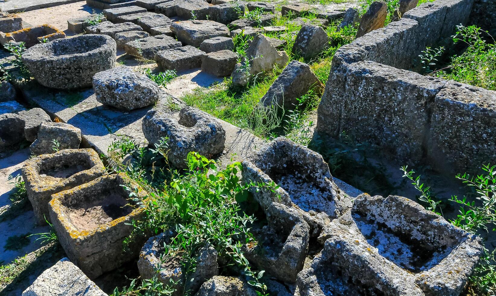 UKRAINE, Pontic Olbia - SEPTEMBER 24, 2010 excavations of the ruins of the ancient city of Olbia on the shore of the Dnieper-Bug estuary, Ukraine photo