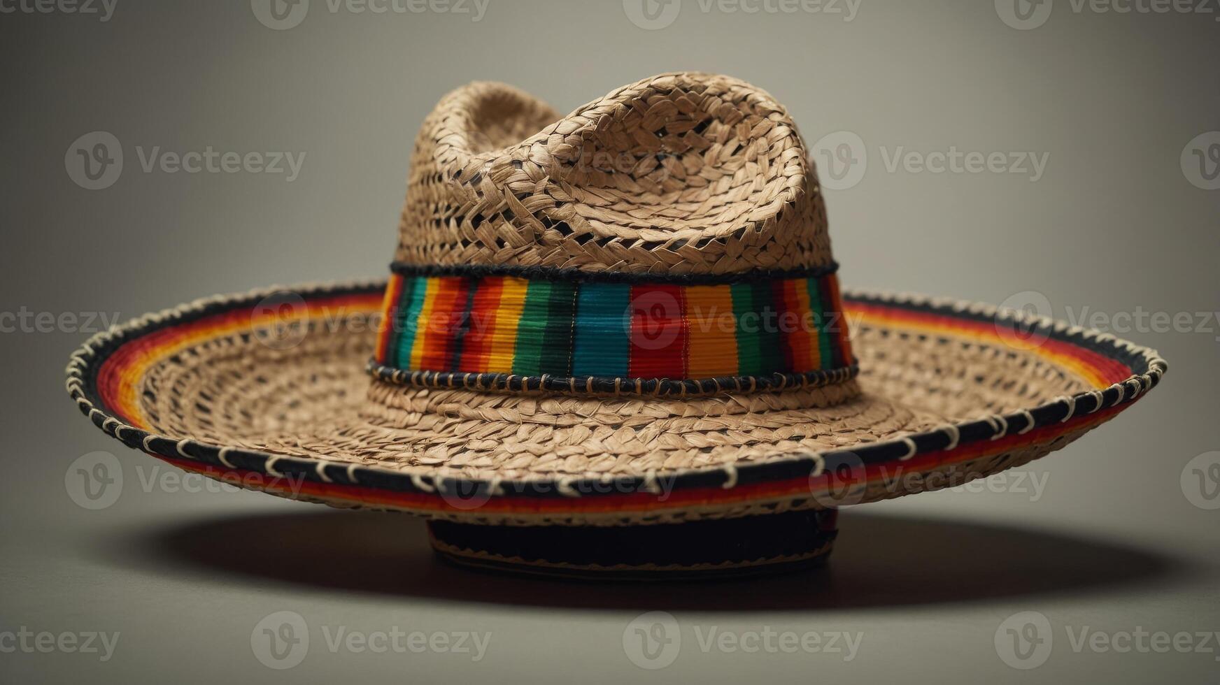 Traditional Mexican sombrero, Cinco De Mayo hat, Traditional holiday item -intage party symbol. photo