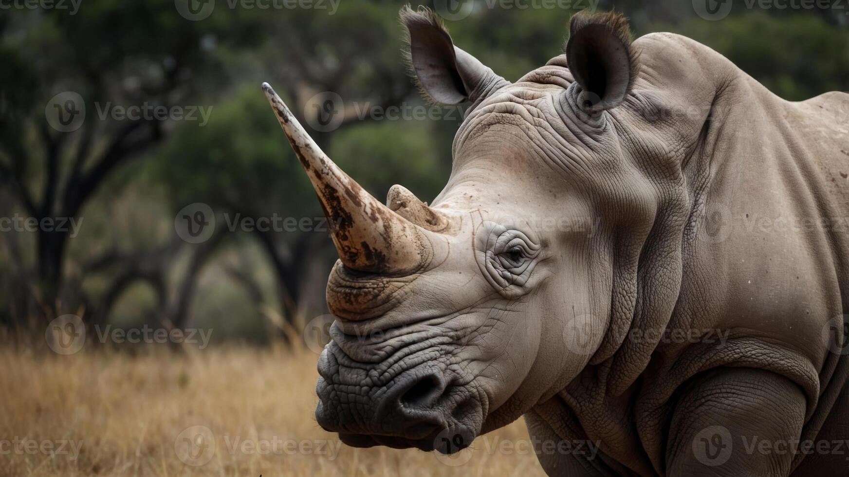 White Rhino with its horns removed to prevent poaching. photo